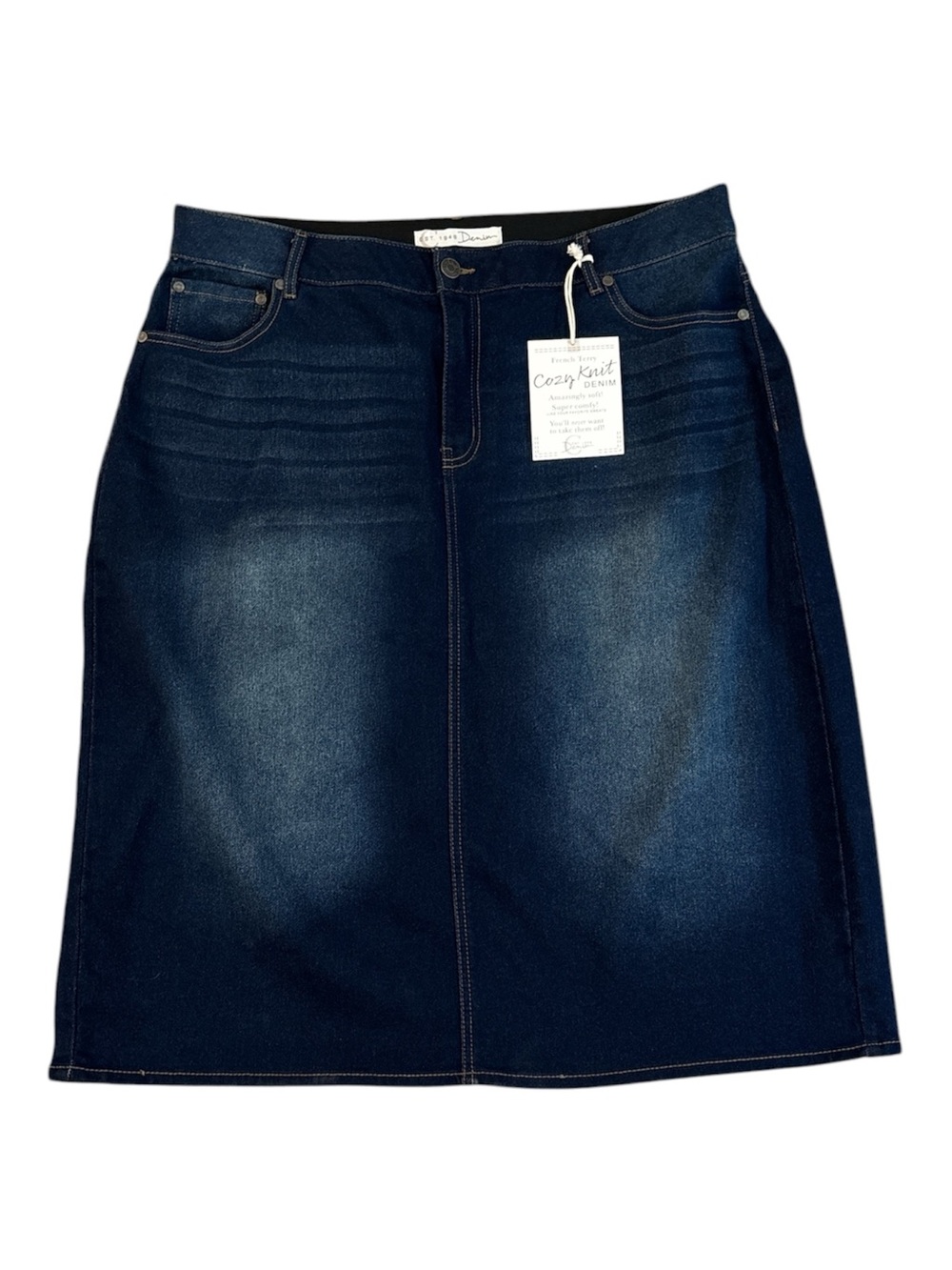 Cato Cozy Knit A-Line Denim Skirt 16W